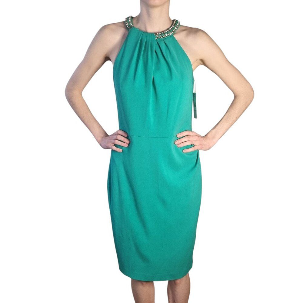 Laundry By Shelli Segal Beaded Green Cocktail Dress - Size 6